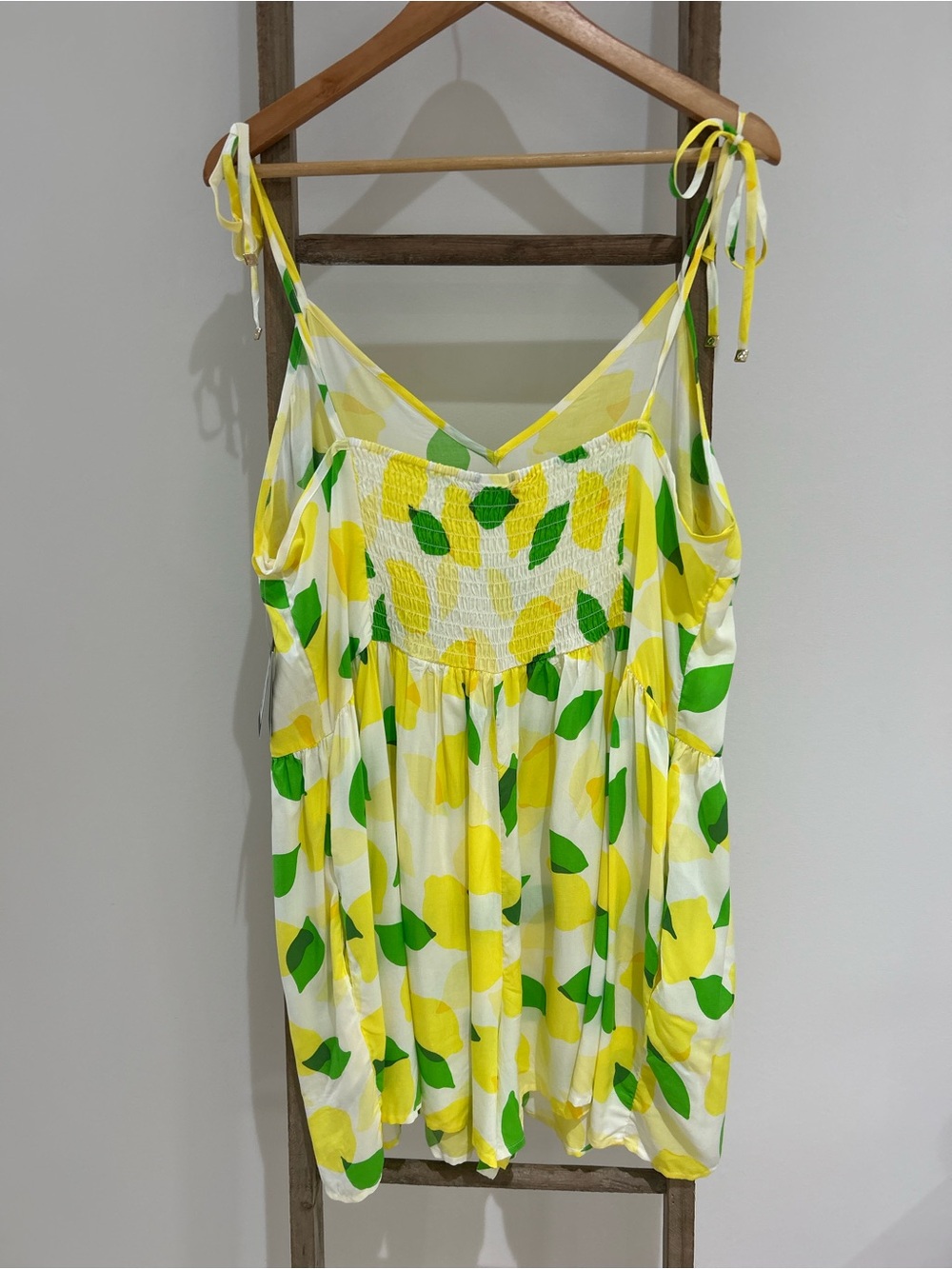 Kate Spade New York Lemon Print Romper Swim Coverup Size XL NWT Playful Beach - Picture 5 of 11